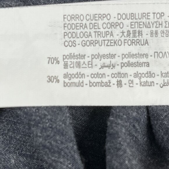 Zara Navy Two Button Lightweight Blazer / Sports Coat Sz 46R w/ elbow patches - Picture 3 of 6